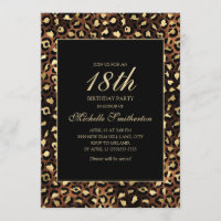 Bronze Gold Black Leopard 18th Birthday Party