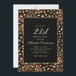 Bronze Gold Black Leopard 21st Birthday Party Invitation<br><div class="desc">Elegant and stylish bronze,  gold,  and black leopard/cheetah print 21st birthday party invitation for women.   Text is customisable,  so make it your own.  Contact us for help with customisation or to request matching products.</div>