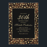 Bronze Gold Black Leopard 30th Birthday Party Invitation<br><div class="desc">Elegant and stylish bronze,  gold,  and black leopard/cheetah print 30th birthday party invitation for women.   Text is customisable,  so make it your own.  Contact us for help with customisation or to request matching products.</div>