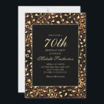 Bronze Gold Black Leopard 70th Birthday Party Invitation<br><div class="desc">Elegant and stylish bronze,  gold,  and black leopard/cheetah print 70th birthday party invitation for women.   Text is customisable,  so make it your own.  Contact us for help with customisation or to request matching products.</div>