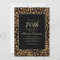 Bronze Gold Black Leopard 70th Birthday Party
