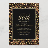 Bronze Gold Black Leopard 90th Birthday Party