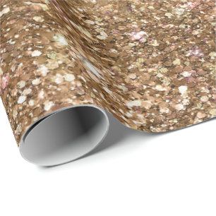 Bronze Gold Confetti Sparkle Wrapping Paper