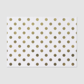 Bronze Gold Leaf Metallic Faux Foil Polka Dot Tissue Paper