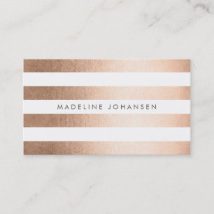 Bronze Gold Stripes Hair Stylist Business Cards