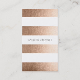 Bronze Gold White Stripes Hair Stylist Cards