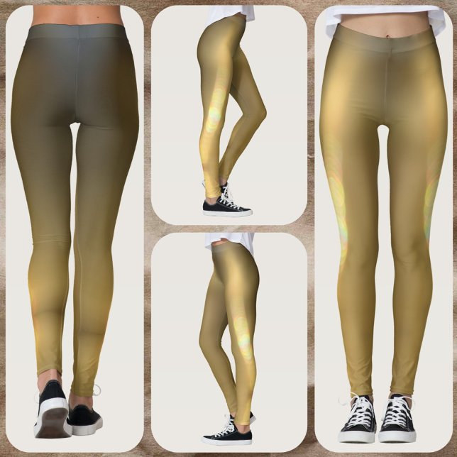 Bronze Golden Pewter Glowing Chic Glam Gold Leggings (Creator Uploaded)