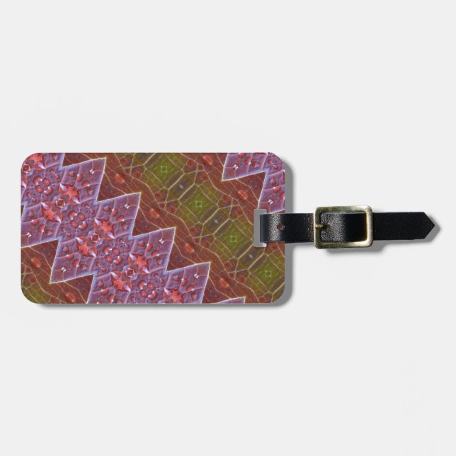 Bronze & Green Leaf 13  Luggage Tag (Front Horizontal)