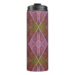 Bronze & Green Leaf Ikat 20 Thermal Tumbler