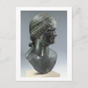 Bronze head of a woman, sometimes identified as Ma Postcard