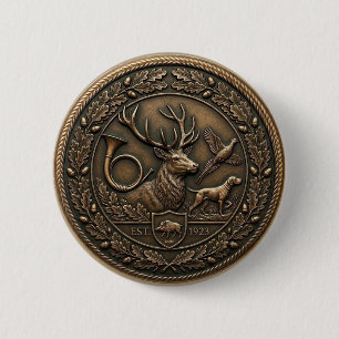 Bronze Hunting Emblem 6 Cm Round Badge