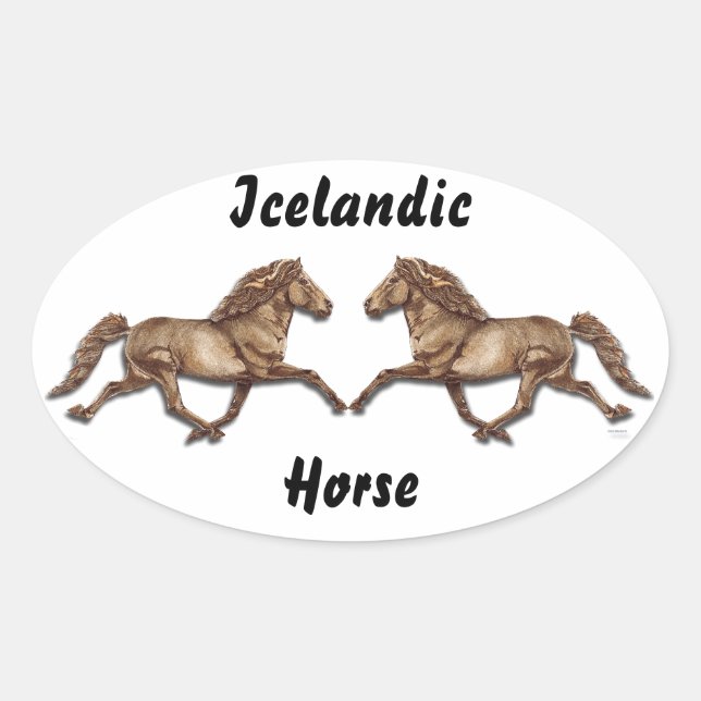 Bronze Icelandic Oval Sticker (Front)