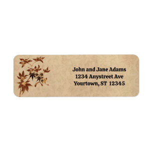 Bronze Japanese Maple Leaves Return Address Label