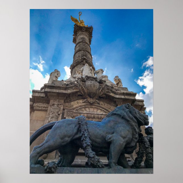 Bronze Lion, Angel of Independence Poster (Front)