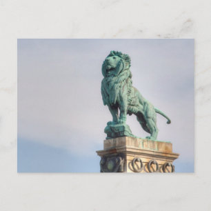 Bronze Lion Statue Postcard