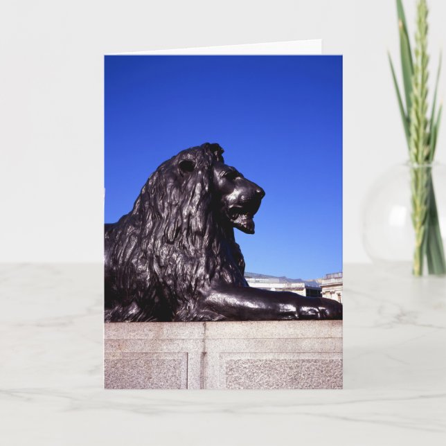 Bronze Lion Trafalgar Square Thank You Card (Front)