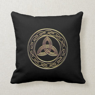 Bronze Look Trinity Metallic Celtic Knot Pillow