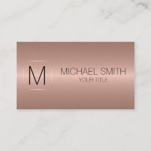 Bronze Luxury Stainless Steel Metal Monogram #2 Business Card