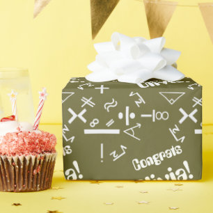 Bronze Math Graduate Wrapping Paper