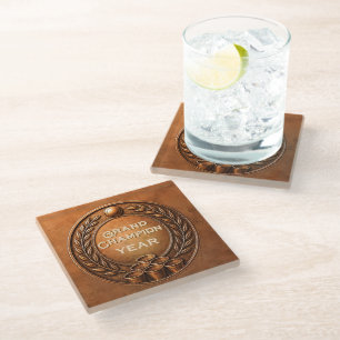 Bronze Medal Beer Pong Tournament Championship Glass Coaster