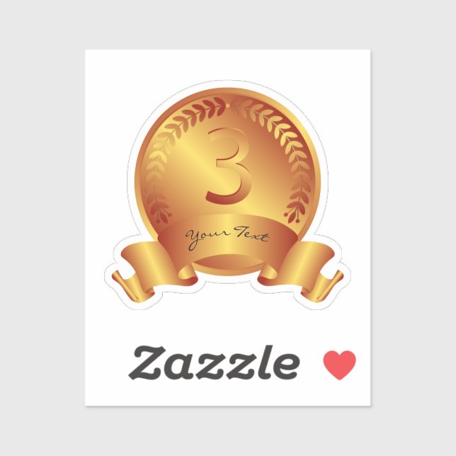 Bronze Medal & Custom text Award Winner Sticker (Sheet)
