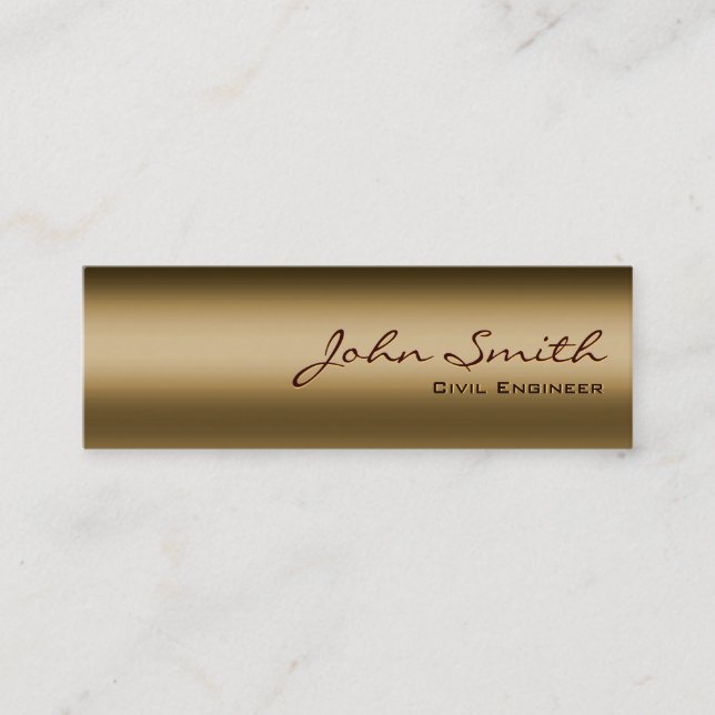 Bronze Metal Civil Engineer Business Card (Front)