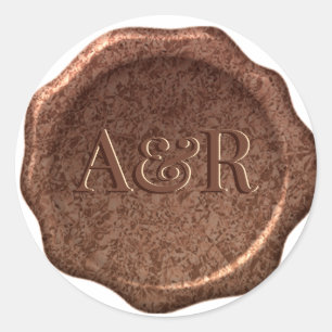 Bronze metallic Wax seal Sticker monogram,