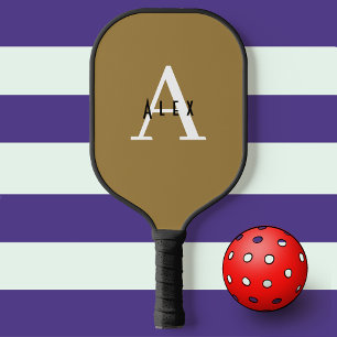 Bronze Mist Modern Custom Monogram Pickleball Paddle