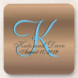 Bronze Monogram Amazing Fab Coaster