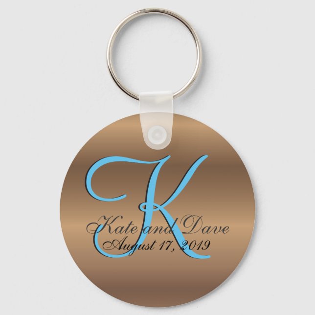 Bronze Monogram 🔑 Elegant Style  Key Ring (Front)