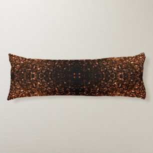 Bronze orange brown copper faux glitters sparkles body cushion