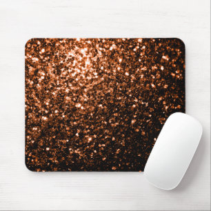 Bronze orange brown copper faux glitters sparkles mouse pad