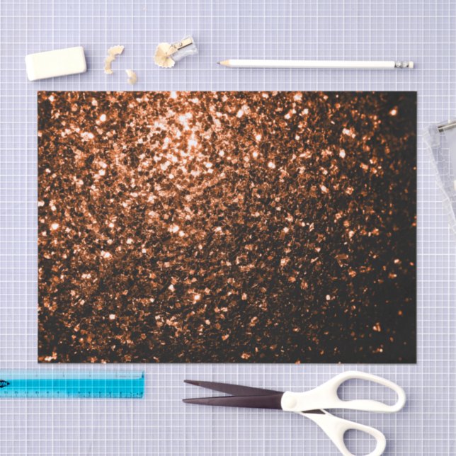 Bronze orange brown copper faux glitters sparkles tissue paper (Craft)