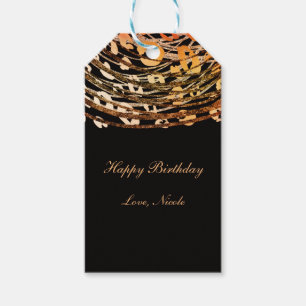 Bronze Orange Cheetah Animal Print Exotic Gift Tags