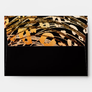 Bronze Orange Cheetah Print Exotic Invitation Envelopes