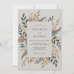 Bronze Ornate Foliage Wedding Invitation