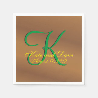 Bronze Pecan 3d Monogram Napkin