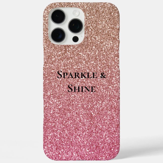 Bronze Pink Faux Glitter Case-Mate iPhone Case (Back)