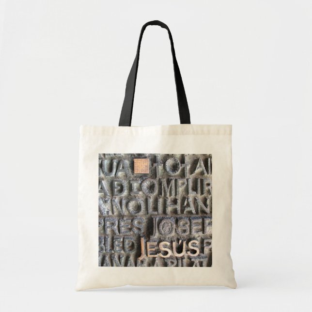Bronze Plaque Jesus Sagrada Familia Photo - BAG (Front)