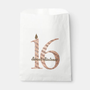 Bronze Polka Dots Rose Gold Sweet 16 Birthday Favour Bag