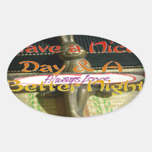 Bronze Rabbit Sculpture with Inspirational Quotes  Oval Sticker