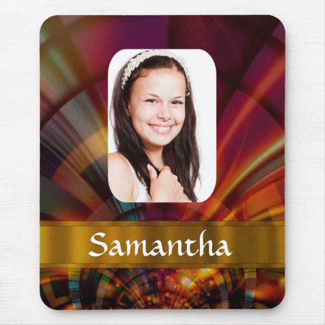 Bronze red circular pattern mouse pad (Front)