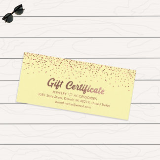 Bronze Salon Store Business Gift Certificate