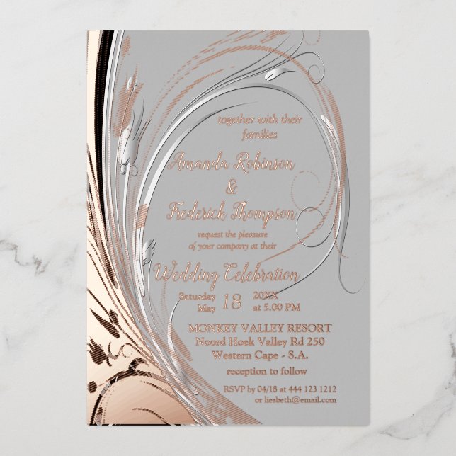 Bronze Silver abstract foil decor (Front)