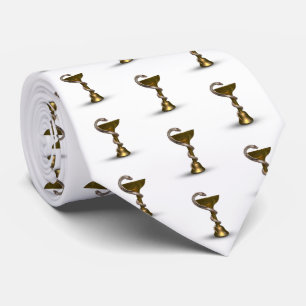 Bronze Snake Bowl Hygieia White Caduceus Medical Tie