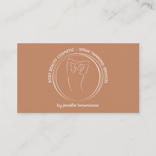 Bronze Spray Tan Body Sculpting Contouring Business Card (Front)