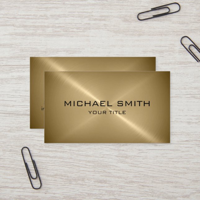 Bronze Stainless Steel Metal Business Card (Front/Back In Situ)