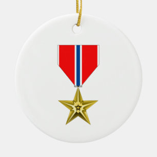 BRONZE STAR MEDAL CERAMIC ORNAMENT