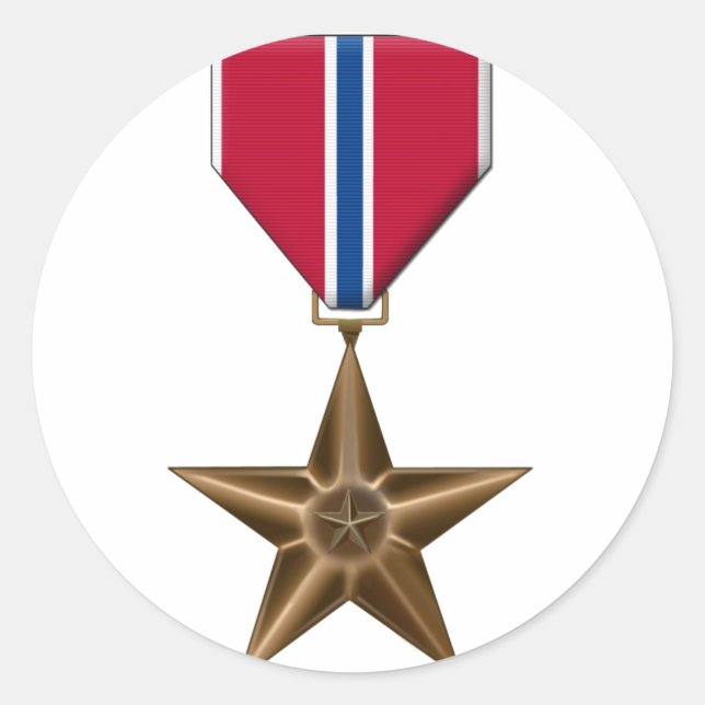 Bronze Star Medal Classic Round Sticker (Front)