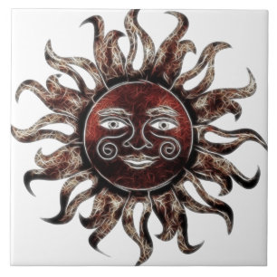 Bronze Sun Fractal Tile